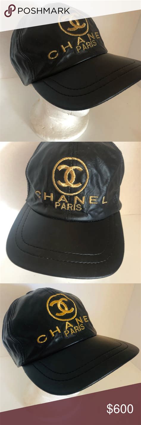 chanel leather cap